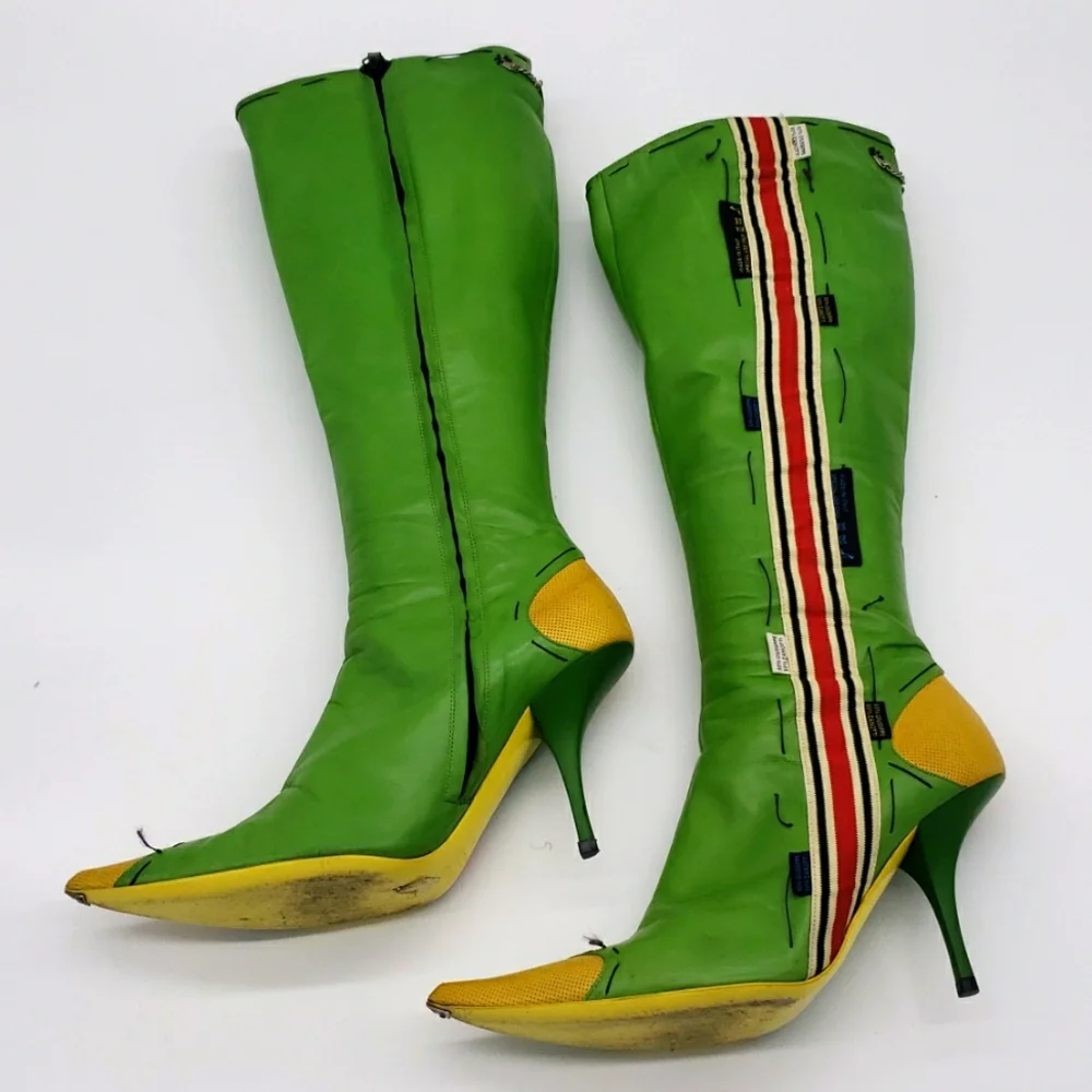 GIUSEPPE ZANOTTI SIZE 40 COLOR GREEN AND YELLOW 100% AUTHENTIC & ITS USED ITEM - Picture 3 of 11